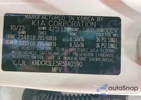 2024 Kia Niro Ex z USA, uszkodzony, nr VIN KNDCR3LE5R5140590